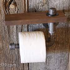 Store toilet tissue in a convenient wall mounted rack with attached holder bar; Diy Rustic Scrap Wood And Pipe Toilet Paper Holder Ryobi Nation Projects