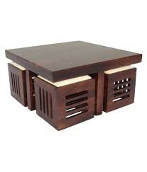 Chair already assembled and doesn't have to bother of getting it assembled was another plus point. Woodfaber 4 Seater Coffee Table Stool Set Buy Woodfaber 4 Seater Coffee Table Stool Set Online At Best Prices In India On Snapdeal