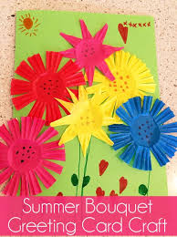 Birthday Crafts For Kids Summer Bouquet Greeting Card Craft Card Craft Birthday Card Craft Greeting Card Craft
