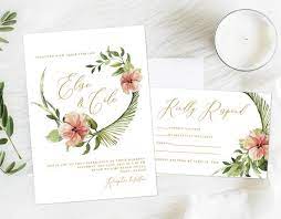 Elegant Tropical Wedding Invitation Classic Tropical Wedding Etsy Hawaii Wedding Invitations Fun Wedding Invitations Tropical Wedding Invitations