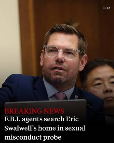 Federal agents stopped former Democratic Rep. Eric Swalwell at the San Francisco airport and seized his electronic devices on Saturday. The following day, they raided his home in Washington D.C. as pa