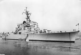 In may 1945, ended the german occupation of lorient, and the french began the further construction of the ship as a cruiser. The French Aa Cruiser De Grasse 1946