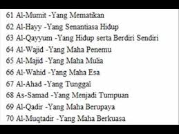 Asmaul husna adalah 99 nama allah swt yang indah dan begitu agung. Asmaul Husna