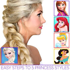 5 Easy Princess Hair Tutorials Disney Princess Hairstyle Disney Princess Hairstyles Princess Hairstyles Hair Tutorial