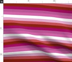 Six Inch Lesbian Pride Horizontal Stripe Fabric | Spoonflower