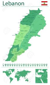 Its land straddles the northwest of the arabian plate . Detailed Map Of Lebanon With Country Flag And Location On World Royalty Free Cliparts Vectors And Stock Illustration Image 166132699