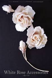 白玫瑰胸花花飾 fabric flowers handmade flowers tutorial flower accessories