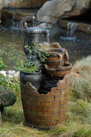 Glenville Water Pump Cascading Water Fountain Resin Fountains Outdoor Water Fountains Outdoor Garden Water Fountains