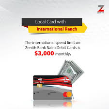 Minimum amount of an initial value load (by ach or debit card): Zenith Bank Na Twitteru Good News Travel Eazy With Your Zenith Bank Naira Debit Card With An International Spend Limit Of 3000 Monthly You Can Now Do More Https T Co 8vb8oojys6