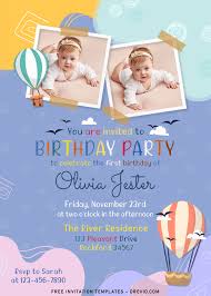 Free printable hot air balloon invitation template free. 8 Adorable Hot Air Balloon Birthday Invitation Templates For Your Kid S Upcoming Birthday Download Hundreds Free Printable Birthday Invitation Templates