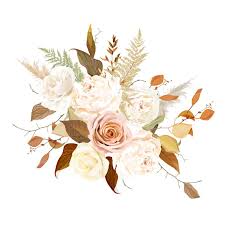 Bride with colorful autumn bouquet. Moody Boho Chic Wedding Vector Bouquet Stock Vector Illustration Of Flower Rust 156221499