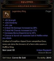 hellfire ring is the most popular legendary diablo iii