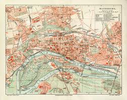 Tripadvisors magdeburg karte mit hotels, pensionen und hostels: Magdeburg Historischer Stadtplan Karte Lithographie Ca 1909 Archiv