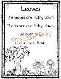 Leaves Poem Fall Poetry Printable Autumn Poems Kindergarten Themes Poetry Notebooks