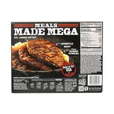 It usually consists of a homemade hamburger patty smothered in a rich and flavorful brown gravy served with noodles or mashed potatoes. Banquet Mega Meals Salisbury Steak Hy Vee Aisles Online Grocery Shopping