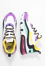 Nike Sportswear Air Max 270 React Baskets Basses White Dynamic Yellow Black Bright Violet Aurora Green Pink Blast Za Neon Shoes Hype Shoes All Nike Shoes