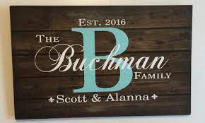 Custom Family Name Sign Monogram Rustic Wood Sign Or Canvas Wall Hanging Wedding Anniversary Gift Housewarmin Monogram Signs Family Name Signs Name Signs