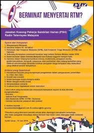Portal ini menyediakan informasi jawatan kosong sektor kerajaan, swasta dan latihan industri di seluruh malaysia. Jawatan Kosong Radio Televisyen Malaysia Rtm