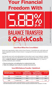Quickcash finance for quick cash loans. Ambank Balance Transfer Rate As Low As 5 88 Flat P A
