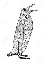 204 x 247 jpg pixel. Leuke Pinguin Volwassen Antistress Kleurplaat Zwart Wit Hand Getrokken Doodle Dier Etnische Patroon Vector Afrikaans Indisch Totem Stammen Zentangle Ontwerp Schets Voor Tattoo Poster Print T Shirt Royalty Vrije Cliparts Vectoren En Stock