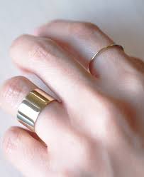 Stackable Ring Valentine Gift 10mm Flat Gold Ring Gold Flat Etsy Black Wedding Ring Sets Valentine Gifts Jewelry Jewelry For Her