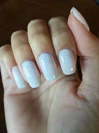 White Glitter Dip Powder Nails White Glitter Nails Dipped Nails Dip Powder Nails