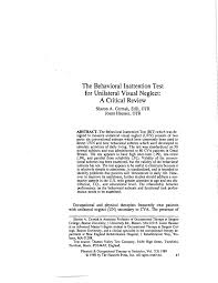 The schenkenberg line bisection test (schenkenberg, bradford, & ajax, 1980), for example, consists of 20 lines of different sizes that are centered to either the left, right, or middle of a page. Pdf The Behavioral Inattention Test For Unilateral Visual Neglect A Critical Review