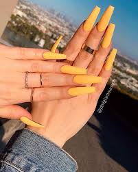 Celebrities like cardi b and rihanna flaunt coffin nail designs look great on long nails because of the ample nail bed space. 120 Best Coffin Nails Ideas That Suit Everyone Yellow Nails Design Acrylic Nails Yellow Yellow Nails