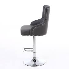 Choose from hundreds of kitchen stools, breakfast bar stools, outdoor bar stools, dining chairs and commercial seating. Rocco Grey Leather Buttoned Back Bar Stool Shankar Rocco