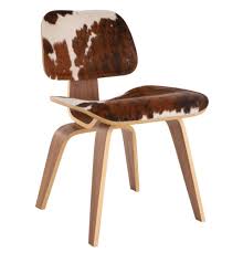 The Matt Blatt Replica Eames Dcw Dining Chair In Ponyhide By Charles And Ray Eames Matt Blatt 485 In Brown White Chair Eames Dining Chair Wood Dining Chairs