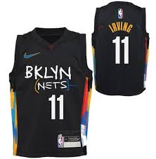 The net's new city jerseys are a more contemporary version of last season's jersets with a notorious b.i.g. Kyrie Irving Netsstore