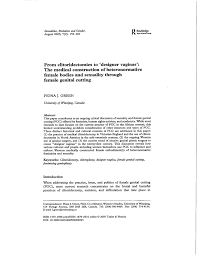 PDF) From clitoridectomies to 'designer vaginas': The medical construction  of heteronormative female bodies and sexuality through female genital  cutting