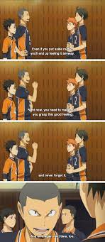 Even if we're not confident that we'll win, even if others tell us we don't stand a chance, we must never tell ourselves that. ~daichi sawamura 2. Thank You From Team Tanaka Sharing With You All My Favorite Tanaka Quote In The Whole Series S2e22 Haikyuu
