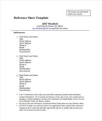 Reference Sheet Template Resume References Reference Page For Resume Job Resume Template