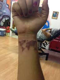 Birthmark On Leg Meaning Pin By Tracy Ruiz On Piercing Tattoos Brown Tattoo Ink World Map Tattoos Ink Tattoo