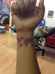 Do not use pen ink for tattoos, it is not sterile. Pin By Tracy Ruiz On Piercing Tattoos Brown Tattoo Ink World Map Tattoos Ink Tattoo