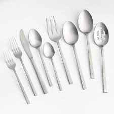 Stamped stainless steel utensils with a mirror finish have smooth, pleasing curves and a timeless aesthetic. Hudson 52 Piece Flatware Set Reviews Crate And Barrel