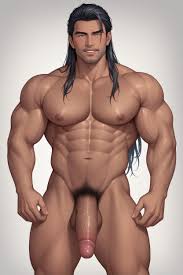 Fuck Big Muscle Hairy Man With Huge Breast And Gigantic Cock, Muscular, 30+  AI Gay