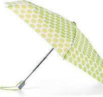 TOTES NeverWet Auto-Open Mini Umbrella, 39 Coverage, Green Dots NEW