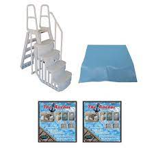 Incorrectly installed above ground pools often result in a lot of problems, including wrinkled/buckled liners and uneven floors. Main Access 200100t Above Ground Pool Ladder Steps W Mat Pad 2 Sand Weights Walmart Com Walmart Com