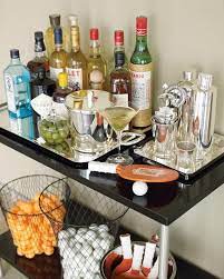 53 Items Every Impressive Home Bar Should Have Alcohol Bar Bar Cart Inspiration Bar Set Up