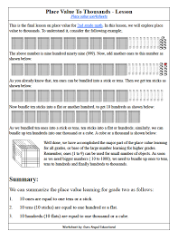 Thousands, hundreds, tens & ones worksheet. 2nd Grade Math Place Value To Thousands Lessons Worksheets Steemit