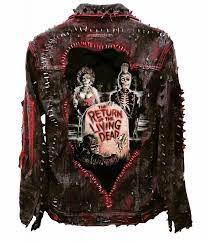 The Return Of The Living Dead Distressed Studded Horror Themed Jacket From Chadcherryclothing Jackets Punk Jackets Battle Jacket