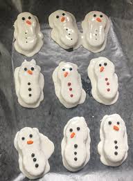 Kids can do much of the prep work on their own. Snowman Nutter Butter Cookies