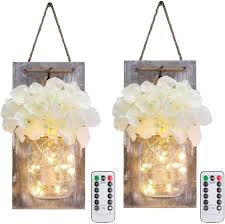 Check spelling or type a new query. Mason Jar Wall Lights With Remote Control Rustic Bedroom Wall Decor Battery Operated Hanging Wall Sconce With Led String Lights For Farmhouse Decor Sya11 Set Of 2 Walmart Com Walmart Com