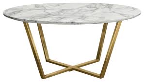 They offer valuable space for keeping remotes, reading materials, and other knickknacks during daytime, while easily converting into pieces of furniture that are essential in entertaining when guests. Vida 35 Round Cocktail Table With Faux Marble Top And Brushed Gold Metal Frame Contemporary Coffee Tables By Gwg Outlet Houzz