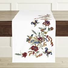Palace Garden Embroidered Table Runner Embroidered Table Runner Linen Table Runner Palace Garden