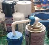 Decanting spray paint with a straw and tape