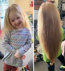 The high voluminous and long blonde hair is parted on the corner of the forehead to look like a. Rochdale News News Headlines Four Year Old Boy Donates Long Hair To Little Princess Trust After Very First Haircut Rochdale Online