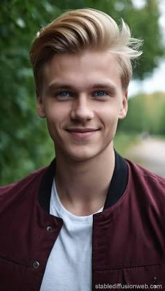 Fair hair and light eyes in Slavic traits, AI-gegenereerd
